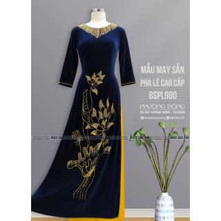 Áo Dài Bà Sui Nhung Đính Đá Pha Lê Cao Cấp BSPL980